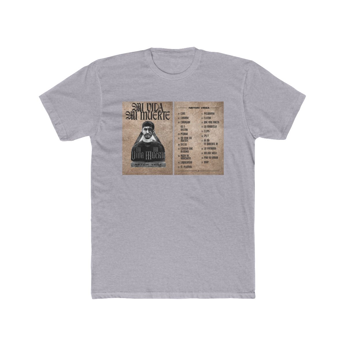 Neton Vega Mi Vida Mi Muerte Merch Wash T-Shirts HipHop Cotton Short Sleeve Tee Streetwear,Style 5,M | Netón Vega