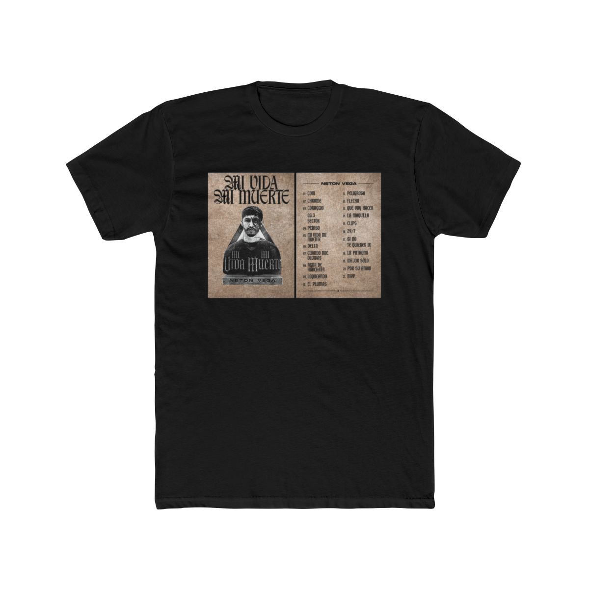 Neton Vega Mi Vida Mi Muerte Merch Wash T-Shirts HipHop Cotton Short Sleeve Tee Streetwear,Style 5,M | Netón Vega - alternate angle 3, merchandise
